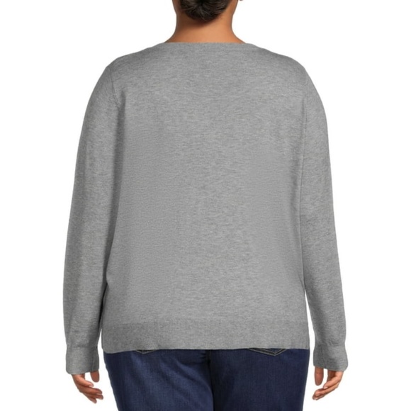 Terra & Sky Women's Plus Size V-Neck Sweater, Lightweight - Size 2X - Picture 3 of 8